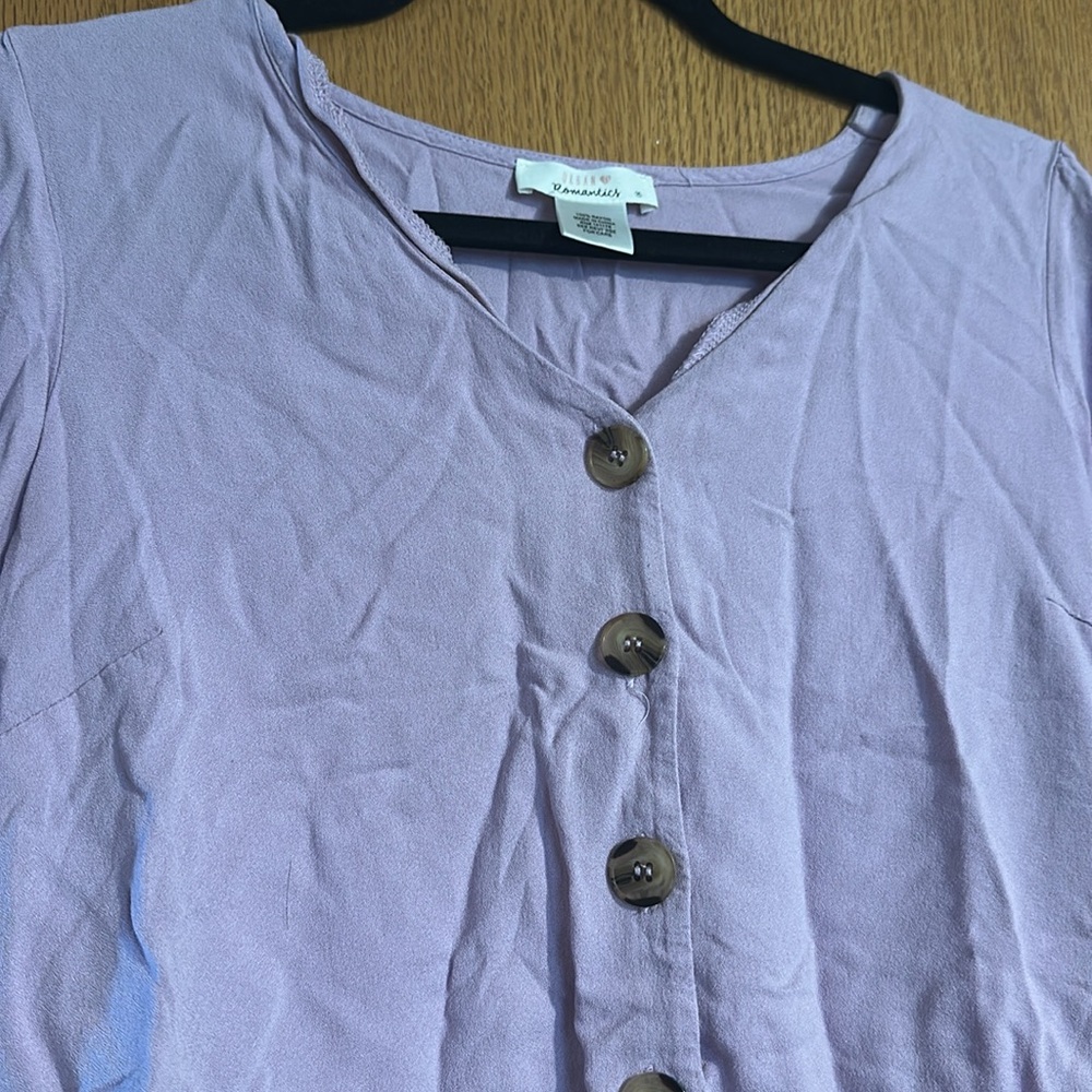 URBAN Romantics Purple Button Down Shirt - Picture 2 of 8